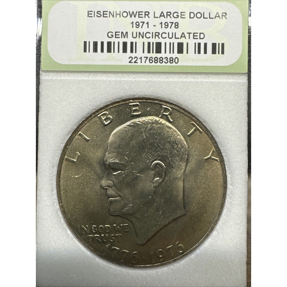 1976 P Ike Eisenhower Variety 2 Dollar - UNC Non-Graded INB Slabbed Coin - Toner